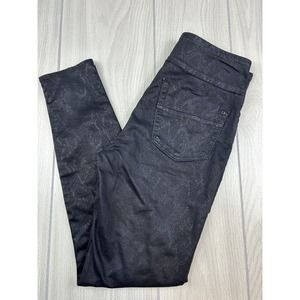 Rock & Republic Denim Rx Black Print Fever Pull On Legging Mid Rise Womens 8